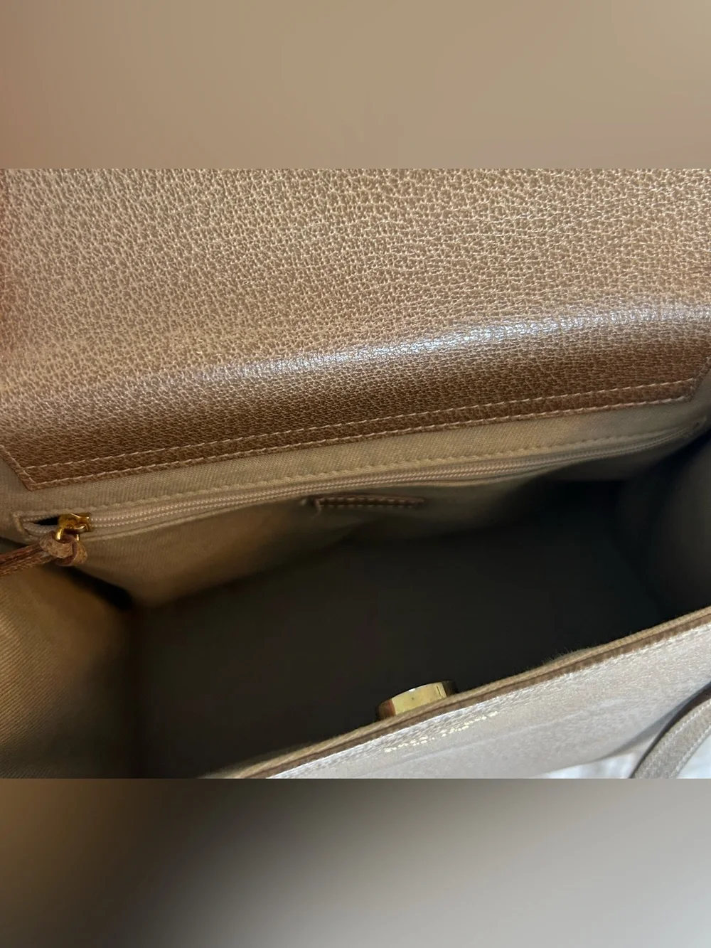 kate spade taupe brown textured leather tote